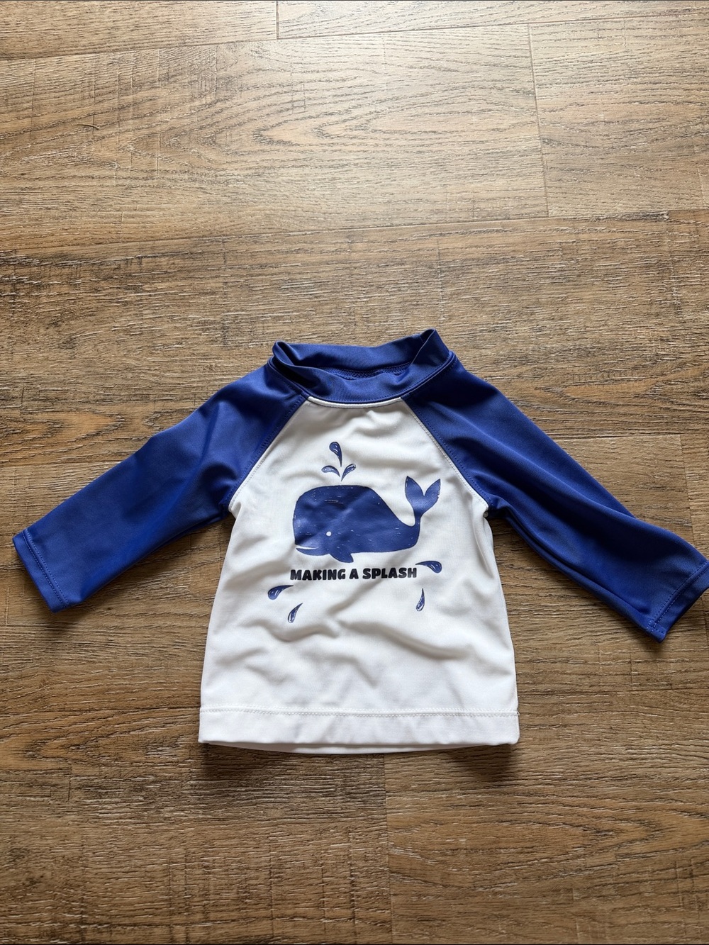 Gymboree Blue and White Whale Rashguard Swim Shirt